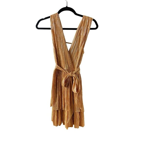 Sabina Musayev Alma Mini Dress In Mandarin Orange & Gold XS - Picture 5 of 10